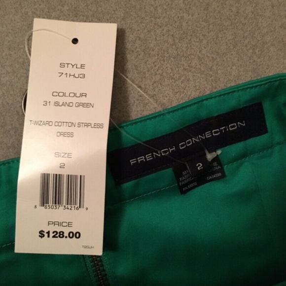 NWT✨ French Connection Strapless Green Midi Dress Size 2 - Picture 4 of 8